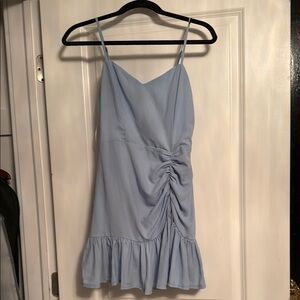 Hello Molly Light Blue Ruched Mini Dress